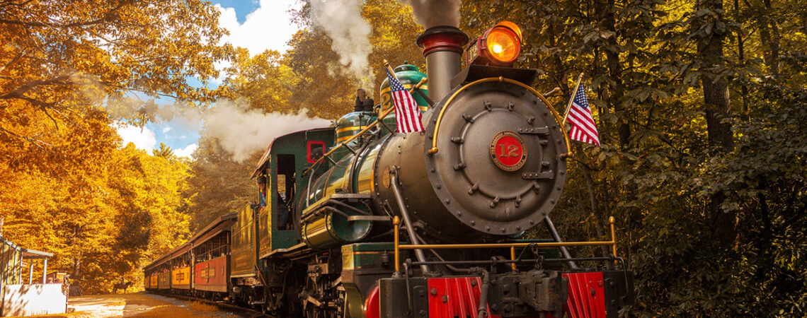 Experience fall in the Blue Ridge Mountains with a historic steam train ride at Tweetsie Railroad in Blowing Rock, NC. A fun-filled family attraction with scenic views, rides, and entertainment for all ages.